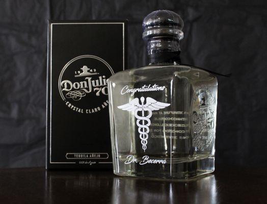 Laser engraved glass