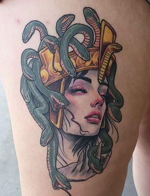 medusa colored tattoo