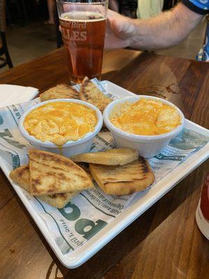 Buffalo Chicken Dip with pitas