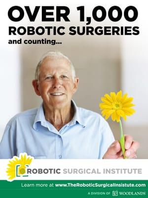 Robotic Surgical Institute has performed over 1,000 robotic-assisted surgeries.