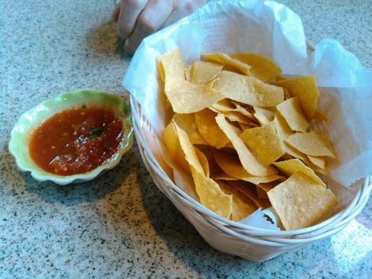 Free Chips and salsa - salsa was good but a little on the hot side. Be warned of you don't like spicy.