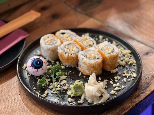 Crunchy spicy scallop roll