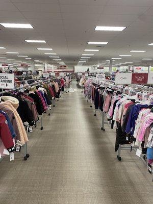 Inside the recently remodeled store the aisles are spacious and very tidy!