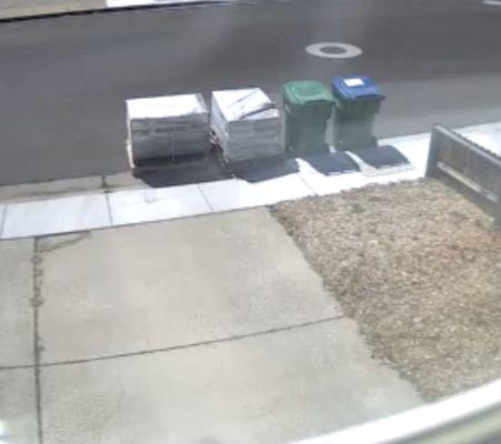 Left 2 pallets of pave stones on the street