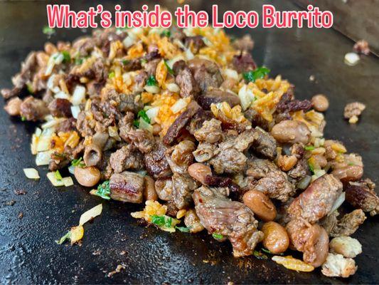What gets wrapped up inside the Loco Burrito