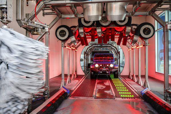 View of our F1 racing inspired heated drying tunnel at AquaSonic