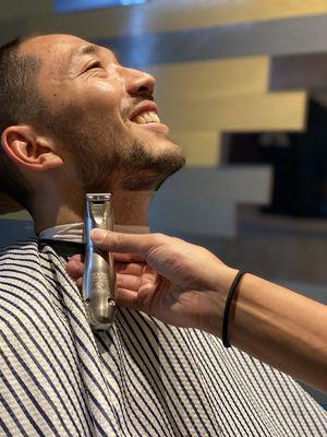 Smiles are required with every haircut.