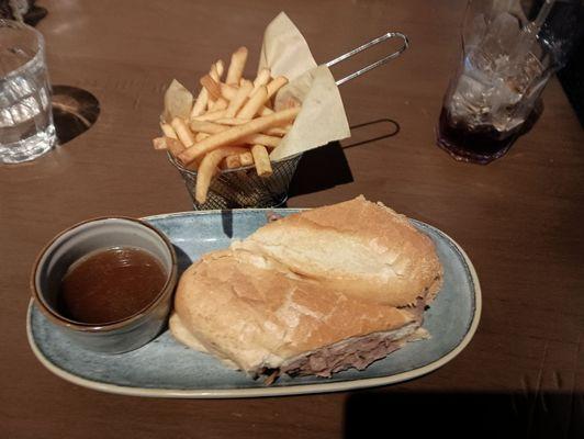 French Dip. Just ok. Jus was thin & bland. Steak tasted like deli meat. Awesome fries though.
