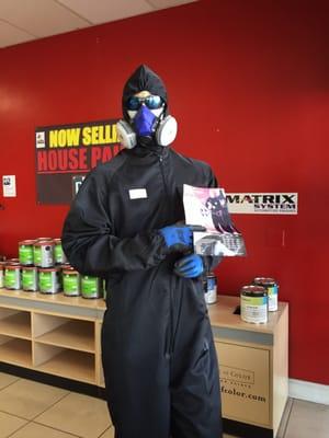 Jack on his new outfit.. Cool coveralls