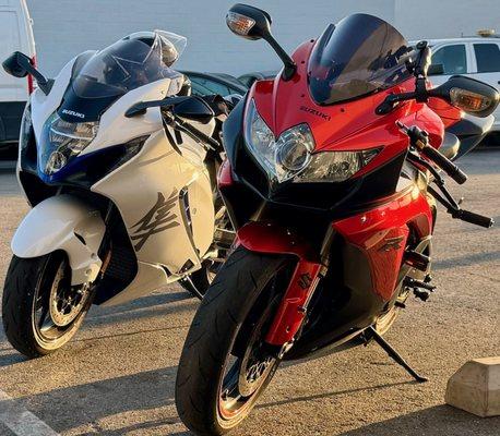 My Hayabusa and Jason's (the owner) GSXR - beautiful pair!