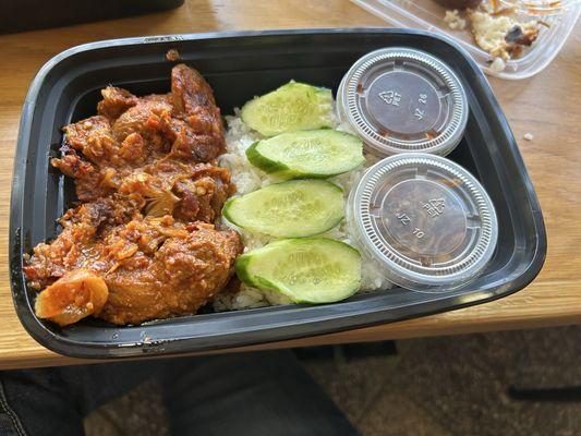 Nasi Lemak with Chili Chicken Sambal again no egg