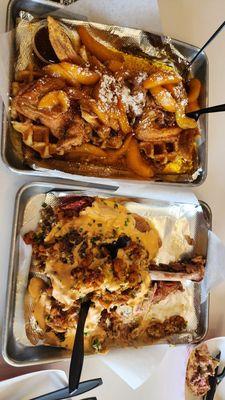 Georgia Peach Hennessy Chicken n Waffles  Nola Dirty Bird Leg