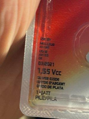 "Use By" March 2021 on the front - given to customer in September 2022