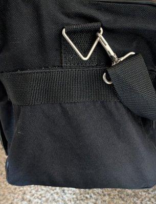 Bag repaired tear on side