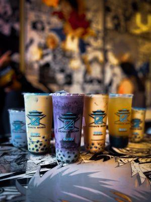 Taro Milk Tea, Crème Brûlée Milk Tea, Tarochimaro, Brown Sugar Milk Tea, Mango, Crème Brûlée. Ig mel_foodie_ventures