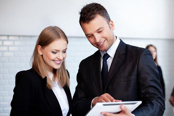 Hack business development team Andrea Simms and Paul Sullivan.