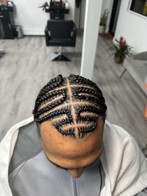 Zigzag snake cornrows by Gigi's B&B