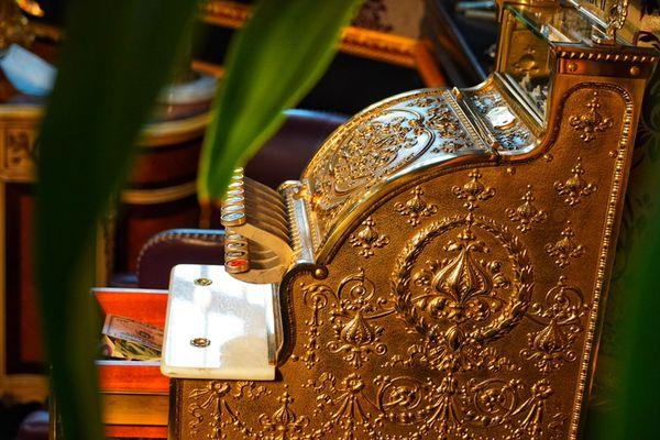 1909 National cash register at temple of groom barbershop