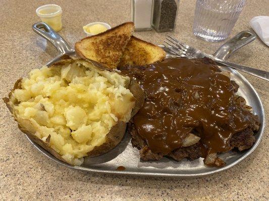 One pound Texas steer chopped steak.
