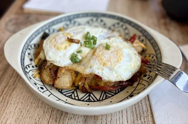 Breakfast Skillet with eggs and bacon