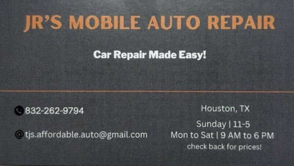 JR's Mobile Auto Repair