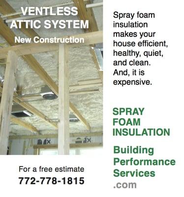 An additional benefit of spray foam and the ventless attic system is that it increases the uplift strength of the roof.