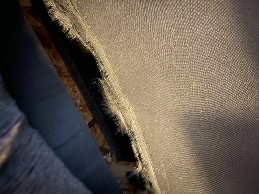 Underneath the cushion collapsed frame