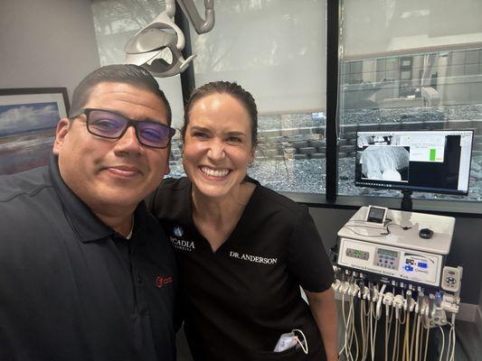 That's dr Anderson (my fav) DMD,MS And my numbed smile