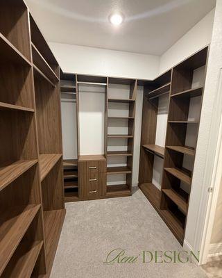 Aubrey Texas homeowner wanted a custom walk-in closet.