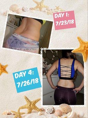 From Day 1 to Day 4!! The results were blowing me away, I already lost .6%BF !!!