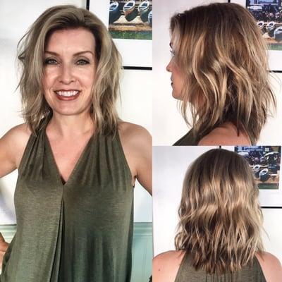 Base color, full highlight and haircut by Megan