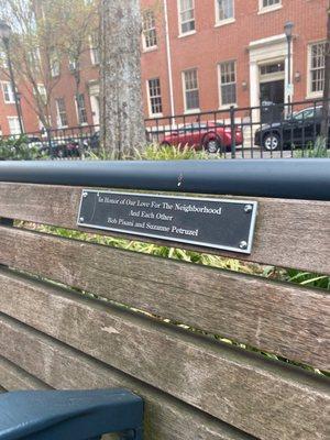 Bench dedication