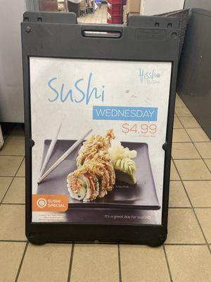 sushi wednesday $4.99 in the store