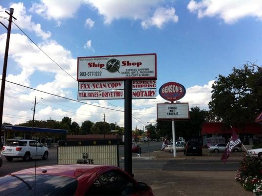 Sign out front, next door to Benson's