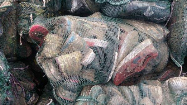 A huge amount of shoes that are going to new owners.