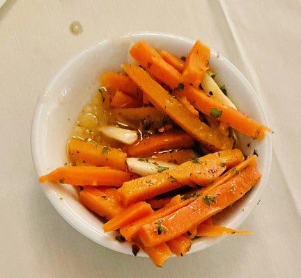 Marinated carrots.