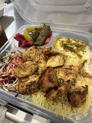 Chicken kabob plate