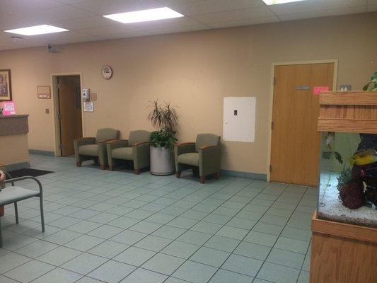 The waiting area of the spa.