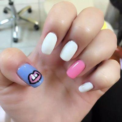 Gel manicure and regular pedicure , nice job