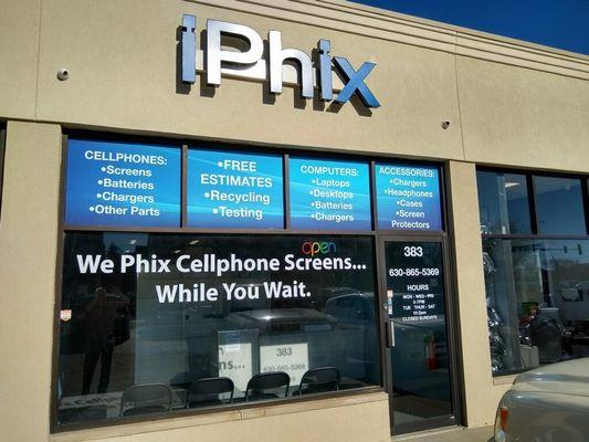 iPhix Strip mall store front picture.