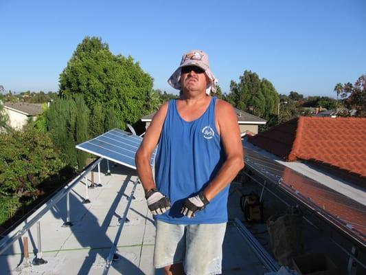 Patrick getting a good tan.