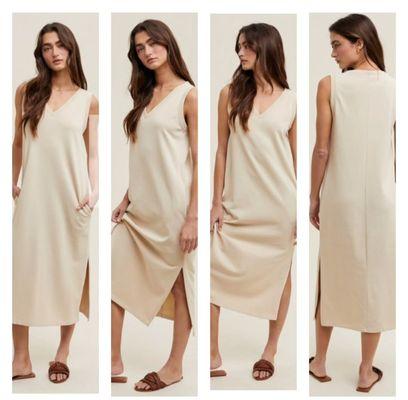 T-shirt dress, vnk, side slit & pockets