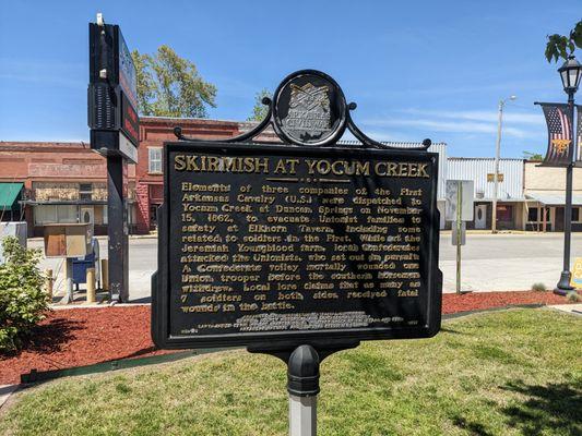 Skirmish at Yocum Creek Historical Marker, Green Forest
