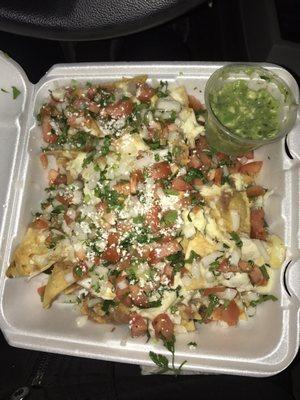 Nachos - Huge portion, less than $11! No meat, no sour cream.