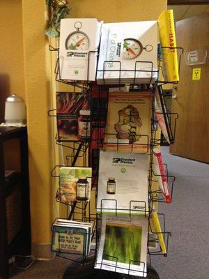 We have all kinds of materials available to buy or borrow.