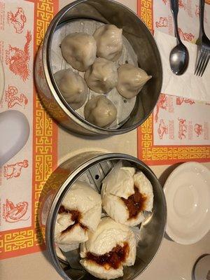 Soup dumplings and baked pork buns