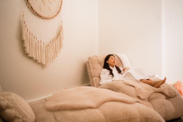 Relax in the Himalayan Salt Garden after your treatment.