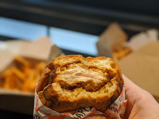 Hot butter fried chicken sandwich