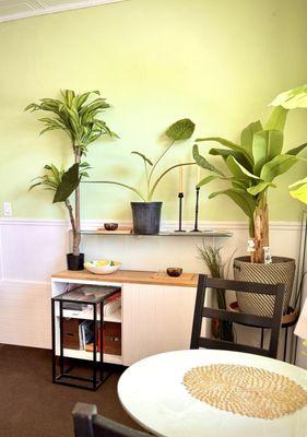 Inside seating area for 2