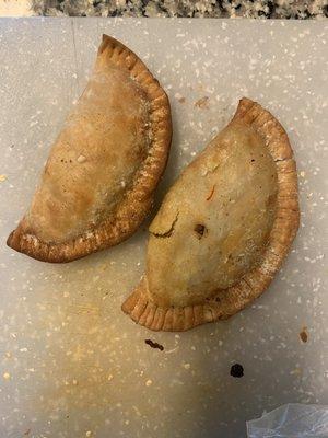 Croque Monsieur (left) and Classic Beef (right). Beef empanada was extremely soggy and fell apart